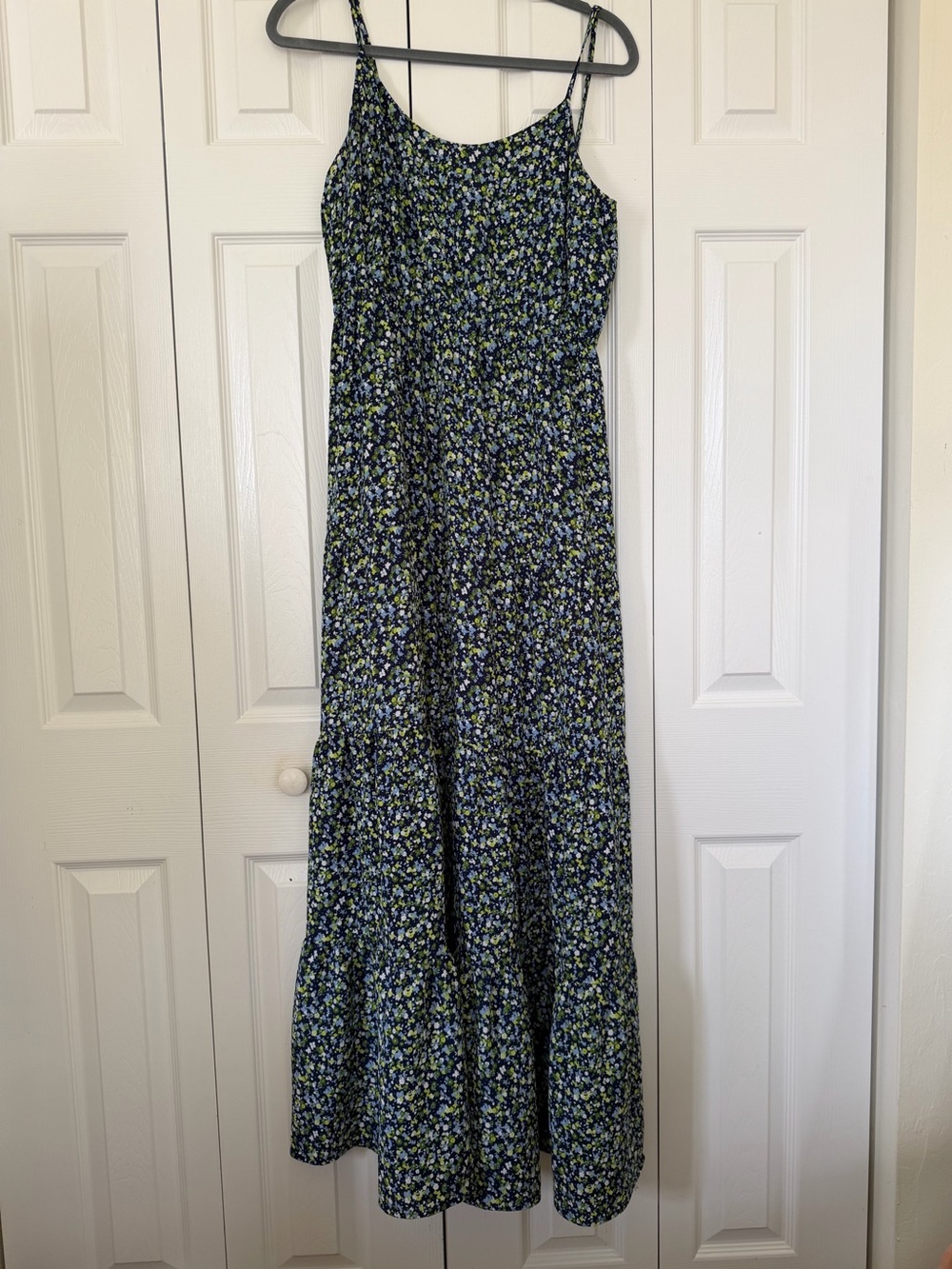 Michael Kors Navy Floral Spaghetti Strap Maxi Dress